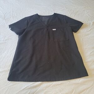 FIGS Technical Collection Catarina One Pocket Scrub Top Womens Medium Black
